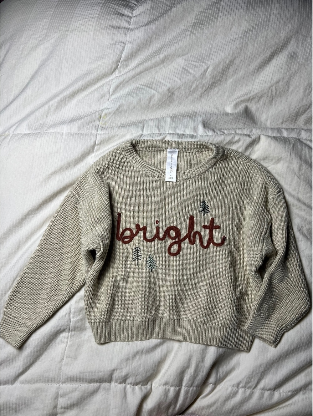 Modern Moments by Gerber "bright" cream Christmas Sweater 3T